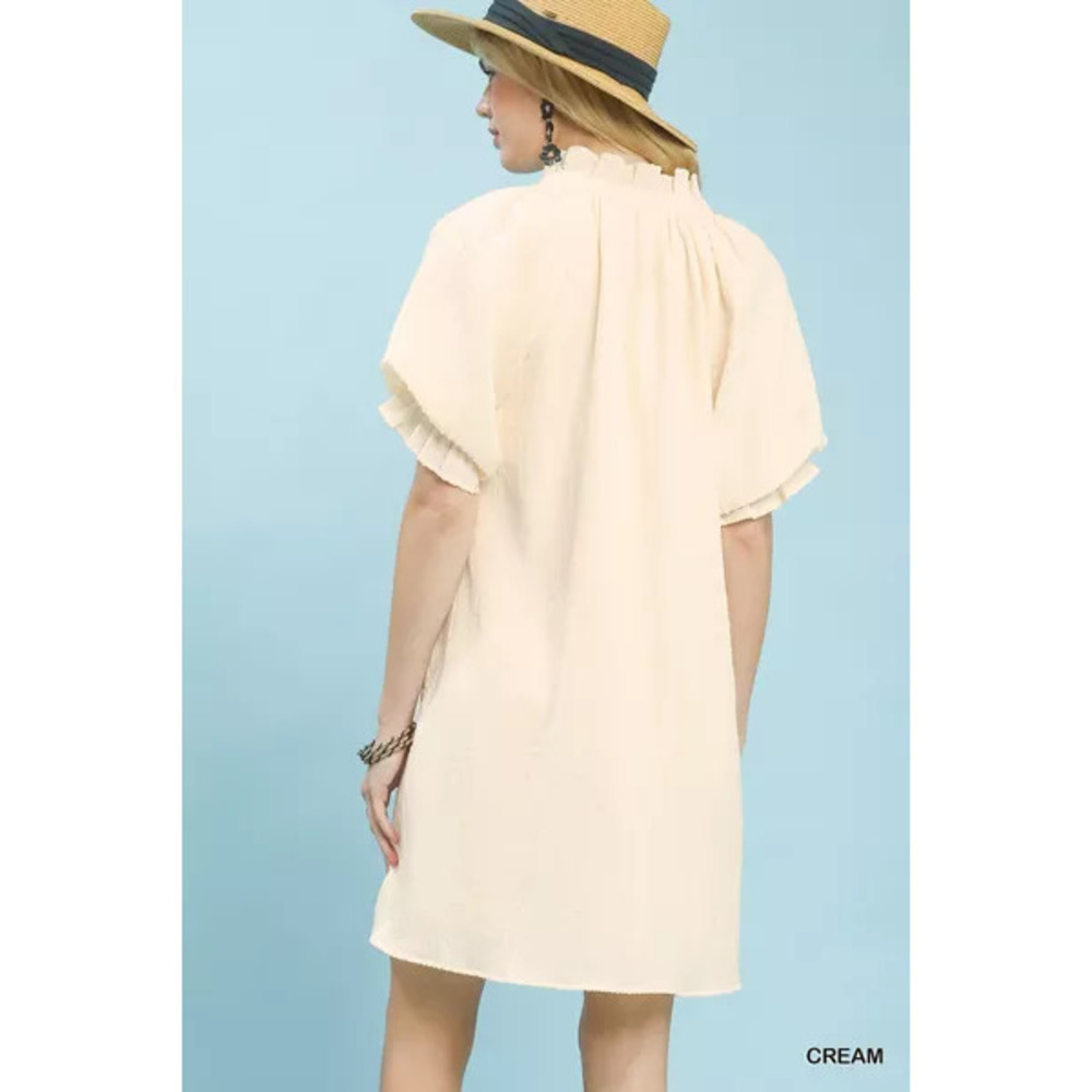 Umgee Linen Blend Ruffle Dress - Picture 3 of 3